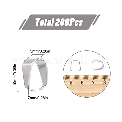 304ステンレススチールスナップオンベイル200個  ステンレス鋼色  10x7x5mm&nbsp;STAS-SC0004-95