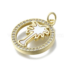 Brass Micro Pave Clear Cubic Zirconia Pendants&nbsp;KK-V010-11G