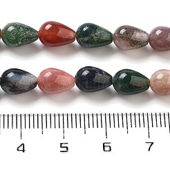 天然石インディアン瑪瑙ビーズ連売り  ティアドロップ  9x6mm  穴：1.2mm  約44個/連  15.75''（40センチメートル）&nbsp;G-B106-A21-01