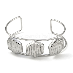 Non-Tarnish 304 Stainless Steel Wide Textured Open Cuff Bangles&nbsp;BJEW-Q348-05P-02