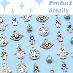36Pcs 6 Styles Alloy Charms&nbsp;ENAM-FS0002-38