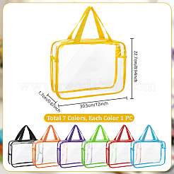 7Pcs 7 Colors PVC Zipper Storage Bags with Handle&nbsp;ABAG-PH0002-05