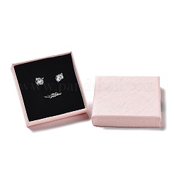 厚紙のジュエリーセットボックス  内部のスポンジ  正方形  ピンク  7.05~7.1x7.15x1.6cm&nbsp;CBOX-C016-01B-01
