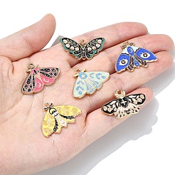 10個10スタイルアロイエナメルペンダント  バタフライチャーム  ミックスカラー  15~21x28~30x1.5mm  穴：1.8~2mm  1個/スタイル&nbsp;FIND-YW0004-76