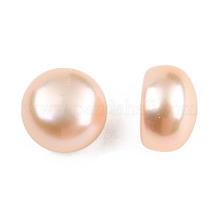天然な培養された淡水パールビーズ  片穴  半円/ドーム  桃パフ  8~8.5x5~5.5mm  穴：0.8mm  約 2 ピース/ペア  66 個 (33 ペア)/ボード&nbsp;PEAR-N020-08A