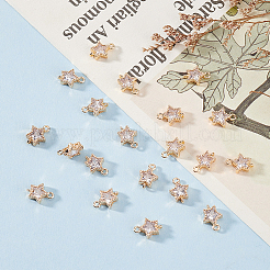 20Pcs Brass Pave Clear Cubic Zirconia Links&nbsp;KK-GO0001-95