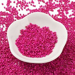 焼付塗装ガラスシードビーズ  シリンダー  カメリア  2x1.5mm  穴：1mm  約5599個/50g&nbsp;X-SEED-S042-05B-69