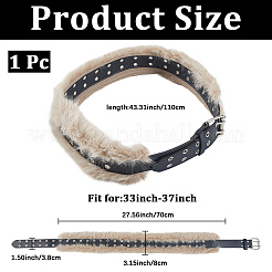 Black Imitation Leather Faux Fur Chain Belts for Women&nbsp;AJEW-WH20006-388A-02