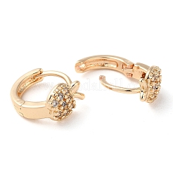 Rack Plating Brass Micro Pave Clear Cubic Zirconia Hoop Earrings for Women&nbsp;EJEW-P238-04KCG
