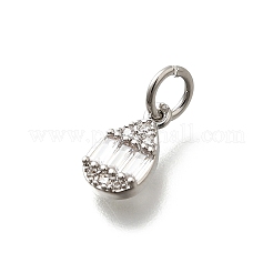 Brass Micro Pave Cubic Zirconia Charms&nbsp;KK-P295-33P