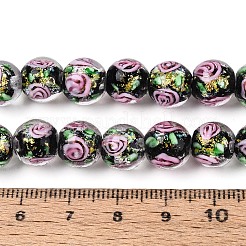 Handmade Foil Glass Beads Strands&nbsp;FOIL-N033-04A