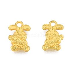 合金チャーム  マットなスタイル  ニンジンとウサギ  マットゴールドカラー  14.5x10x2.5mm  穴：1.8mm&nbsp;FIND-G035-06MG