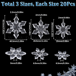 60Pcs 3 Styles Christmas Transparent Acrylic Connector Charms&nbsp;OACR-SC0001-56