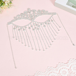 Alloy Rhinestone Chain Tassel Face Eye Mask for Women&nbsp;AJEW-WH20064-54P