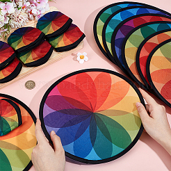Polyester Foldable Flying Disc Fans with Storage Bag&nbsp;AJEW-WH00670-127A
