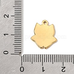 304ステンレススチールエナメルペンダント  フクロウのチャーム  ゴールドカラー  ブルー  15x13x1mm  穴：1.4mm&nbsp;SA-CBA8660-05G