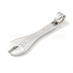 変色しない304ステンレススチールペンダント  レンチチャーム  ステンレス鋼色  46.5x14.5x3mm  穴：7.5x5mm&nbsp;STAS-C102-08P