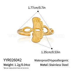 304 Stainless Steel Open Cuff Rings for Women&nbsp;LX3412