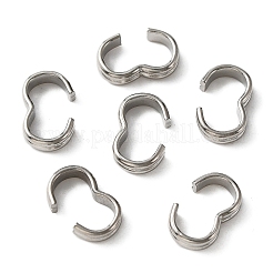 304ステンレススチールクイックリンクコネクター  チェーンパーツ  ナンバー3形の留め金  ステンレス鋼色  12.5~13x8x3mm  内径：10x5.5mm&nbsp;STAS-WH0017-019B