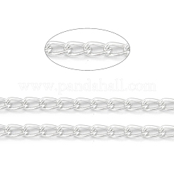酸化アルミニウムツイストチェーン  溶接されていない  スプールで  銀色のメッキ  6x3.5mm  約328.08フィート（100m）/ロール&nbsp;CHA001
