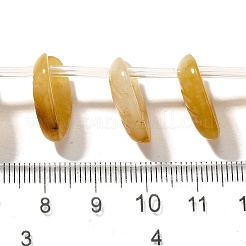 天然石トパーズ翡翠ビーズ連売り  葉  トップ掘削  17~18x13~14x5~6mm  穴：0.9mm  約15個/連  8.07''（20.5センチメートル）&nbsp;G-P561-A05-01