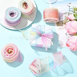 ポリエステルオーガンジーリボン  ギフト包装用  カラフル  1-5/8インチ（40mm）  約10.00ヤード（9.14m）/ロール&nbsp;SRIB-FZC0001-001C