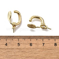 真鍮製、キュービックジルコニアのイヤーカフ金具  カドミウムフリー＆ニッケルフリー＆鉛フリー  渦  14KGP本金メッキ  21x17.5x11mm  ピン：0.5mm&nbsp;LS-KK-Q048-22G