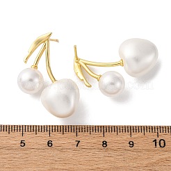 Cherry Brass Stud Earrings&nbsp;EJEW-V017-01A-G