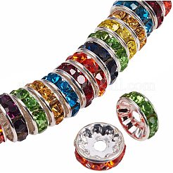 Rondelle Brass Rhinestone Spacer Beads&nbsp;RB-PH0001-06S-NF