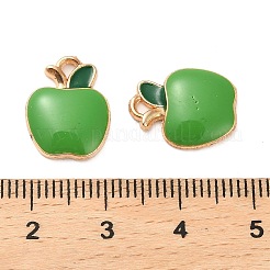 合金エナメルチャーム  ライトゴールド  アップルチャーム  ライムグリーン  15x11.8x2.5mm  穴：2x1.8mm&nbsp;ENAM-B062-03KCG-01