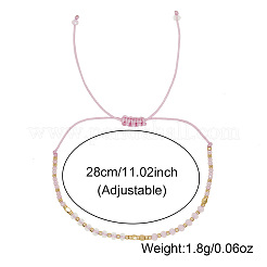 夏用のガラスシードビーズ編みビーズブレスレット（女性用）  ピンク  内径：11インチ（28cm）&nbsp;EK0672-1