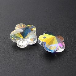 Faceted Glass Pendants&nbsp;LS-GLAA-WH0035-22G