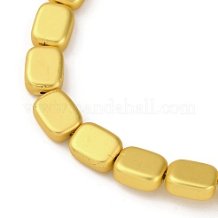 電気メッキガラスビーズセット  長方形  マット黄金  10x8x4mm  穴：0.9mm  約40個/連  15.51''（39.4センチメートル）&nbsp;EGLA-H109-09H