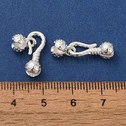 真鍮製S字クラスプ  カドミウムフリー＆鉛フリー  925銀メッキ  S字フック：16x7x6mm  ペンダント：9x5x6mm&nbsp;KK-H502-07S