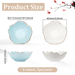 2色の磁器ブラシホルダー2個  中国製のブラシレスト ブラシスタンド  花  ミックスカラー  70.5~71.5x31mm  内径：66.5mm  1pc /カラー&nbsp;OFST-PH0001-06B