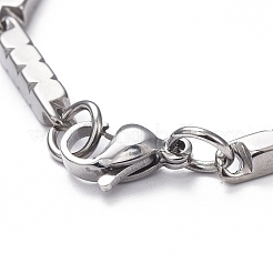 Tarnish Resistant Unisex 201 Stainless Steel Bar Link Chain Bracelets&nbsp;BJEW-L637-36B-P