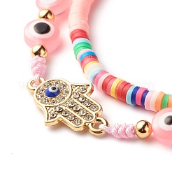 Handmade Polymer Clay Heishi Beads Stretch Bracelets Set&nbsp;BJEW-JB07349
