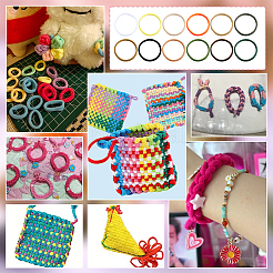 960Pcs 12 Colors Polyester Hair Accessories&nbsp;KNIT-TW0001-01A