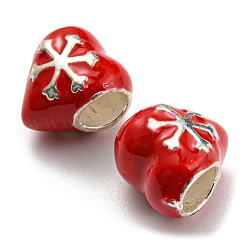 Christmas Brass Enamel European Beads&nbsp;KK-D038-17P
