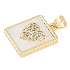 Rack Plating Brass Micro Pave Cubic Zirconia Pendants&nbsp;KK-P287-44B-G