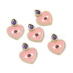Brass Micro Pave Cubic Zirconia Pendants&nbsp;ZIRC-I044-22G