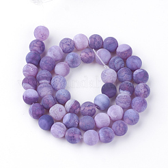 Natural Fire Crackle Agate Bead Strands&nbsp;G-S216-8mm-04