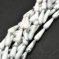 天然石ハウライトビーズ連売り  水滴  30x10mm  穴：1.4mm  約13個/連  15.75''（40センチメートル）&nbsp;G-E576-35