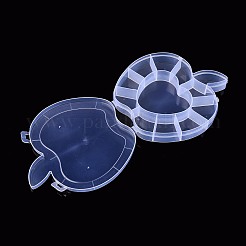 リンゴプラスチックビーズ保存容器  12コンパートメント  透明  16.5x15.5x2.5cm&nbsp;CON-Q023-03-01