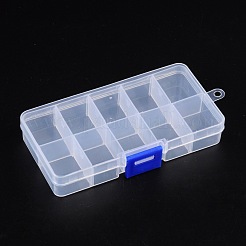 プラスチッククリアビーズディスプレイ収納ケースボックス  ビーズ保存容器  調整可能な仕切り付き取り外し可能なグリッドコンパートメント  7x13x2.3cm&nbsp;X-C006Y