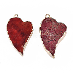 Electroplate Natural Regalite/Imperial Jasper/Sea Sediment Jasper Pendants&nbsp;G-T111-05