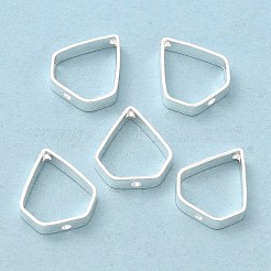 真鍮製のビーズフレーム  カドミウムフリー＆鉛フリー  三角形  925銀メッキ  10x9x2mm  穴：0.7mm&nbsp;KK-M250-30S