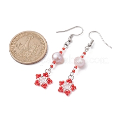 Natural Pearl Dangle Earrings&nbsp;EJEW-MZ00120-03
