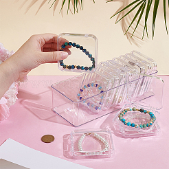 12Pcs Square Transparent Acrylic Stone Beaded Bracelet Storage Boxes with 1Pc Rectangle Transparent Acrylic Bracelet Storage Boxes without Lid&nbsp;CON-UN0001-07