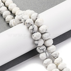 天然石ハウライトビーズ連売り  多面カット  ロンデル  8x6mm  穴：1mm  約63~64個/連  14.96''~15.35''（38~39センチメートル）&nbsp;G-K380-A10-01